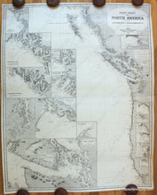 Load image into Gallery viewer, Antique-Black-and-White-Nautical-Chart-Chart-No.-136-West-Coast-of-North-America-San-Francisco-to-Queen-Charlotte-Island-1888-1889-Imray-&amp;-Son-US-West-Charts-1800s-19th-century-Maps-of-Antiquity
