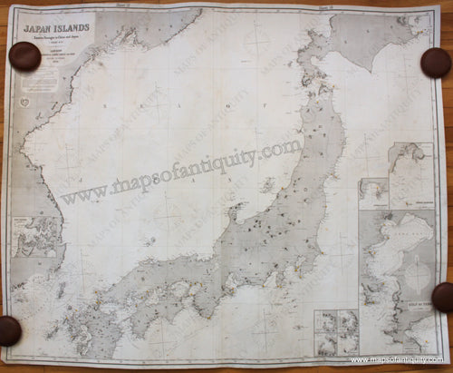 Antique-Black-and-White-Nautical-Chart-Eastern-Passages-to-China-&-Japan-in-Nine-Charts-Chart-No.-9-1878-Imray-&-Son-Asia-Charts-1800s-19th-century-Maps-of-Antiquity