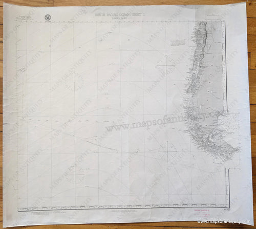 Genuine-Antique-Chart-South-Pacific-Ocean-Sheet-1-South-America--1882-/-1902-Hydrographic-Office-of-the-US-Navy-Maps-Of-Antiquity-1800s-19th-century