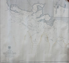 Load image into Gallery viewer, Genuine-Antique-Nautical-Chart-Cuba-South-Coast-Approaches-to-Ports-Casilda-and-Masio-with-the-adjacent-anchorages--1882-U-S-Navy-Hydrographic-Office-Maps-Of-Antiquity
