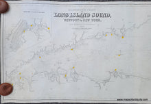 Load image into Gallery viewer, Black-and-White-Linen-Backed-Antique--Nautical-Chart-Eldridge&#39;s-Chart-of-Long-Island-Sound-Newport-to-New-York-Connecticut-Long-Island-1880-Eldridge-Maps-Of-Antiquity
