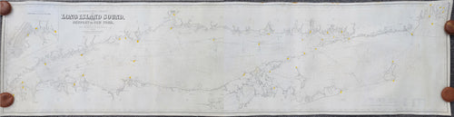 Black-and-White-Linen-Backed-Antique--Nautical-Chart-Eldridge's-Chart-of-Long-Island-Sound-Newport-to-New-York-Connecticut-Long-Island-1880-Eldridge-Maps-Of-Antiquity