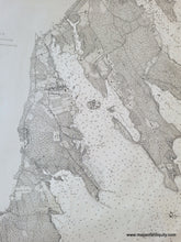 Load image into Gallery viewer, Antique black and white chart of the northern portion of Buzzards Bay
