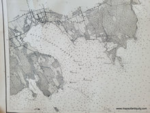 Load image into Gallery viewer, Antique black and white chart of the northern portion of Buzzards Bay
