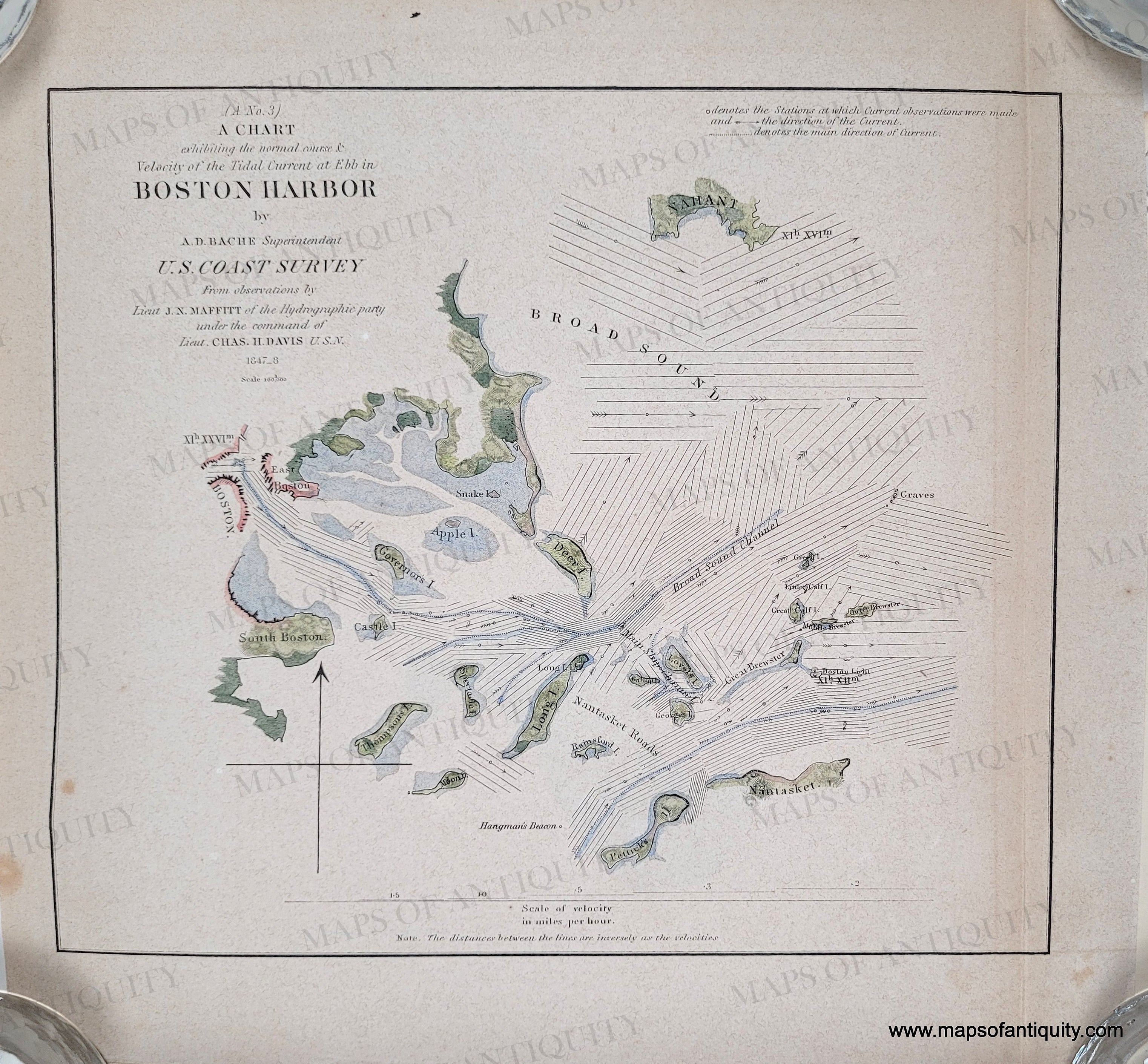 1851 Genuine Antique Chart (A No. 3) A Chart exhibiting the normal ...