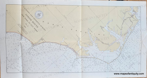 Genuine-Antique-Chart-Inside-Route-Cape-Henry-to-Cape-Fear-New-York-to-Key-West-No-2--1936-US-Coast-Geodetic-Survey-Maps-Of-Antiquity
