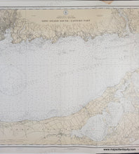 Load image into Gallery viewer, Antique map of Long Island Sound and Connecticut coast with original color yellow-tan for land
