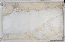 Load image into Gallery viewer, Antique map of Long Island Sound and Connecticut coast with original color yellow-tan for land

