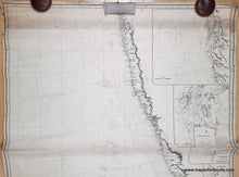 Load image into Gallery viewer, 1871 - Coast of Western India from Cape Comorin  to Bombay Compiled chiefly from the surveys made by order of the Honorable East India Company  - Genuine Antique Chart
