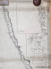 Load image into Gallery viewer, 1871 - Coast of Western India from Cape Comorin  to Bombay Compiled chiefly from the surveys made by order of the Honorable East India Company  - Genuine Antique Chart
