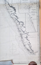 Load image into Gallery viewer, 1871 - Coast of Western India from Cape Comorin  to Bombay Compiled chiefly from the surveys made by order of the Honorable East India Company  - Genuine Antique Chart
