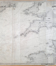 Load image into Gallery viewer, 1879 - Chart of  the English Channel, the Bristol, and part of the St. George's Channels including the South and South west Coasts of Ireland  - Genuine Antique Chart
