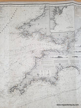 Load image into Gallery viewer, 1879 - Chart of  the English Channel, the Bristol, and part of the St. George's Channels including the South and South west Coasts of Ireland  - Genuine Antique Chart
