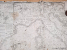 Load image into Gallery viewer, 1856 - Untitled Chart of the Mediterranean Ocean, from the Atlantic to Italy - Genuine Antique Chart

