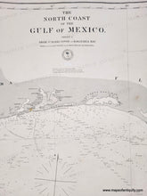 Load image into Gallery viewer, 1870 - The North Coast of the Gulf of Mexico, Sheet 1. From St Marks River to Barataria Bay - Genuine Antique Chart
