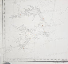 Load image into Gallery viewer, antique sailing chart of the coast of the US from North Carolina up to Block Island Rhode Island. With water depths, rivers, bays, harbors. Red and yellow dots indicate lighthouses. Clean black and white look. authentic antique
