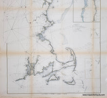 Load image into Gallery viewer, 1879 - New England Coast - Sketch A, Shewing the Progress of the Survey in Section No. 1, 1844 to 1879 - Antique Chart
