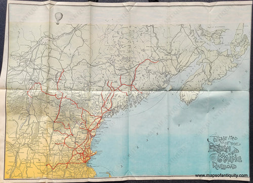 Genuine-Antique-Book-with-Map-Tourist-Map-of-the-Boston-and-Maine-Railroad-1890-Boston-&-Maine-Railroad-Maps-Of-Antiquity