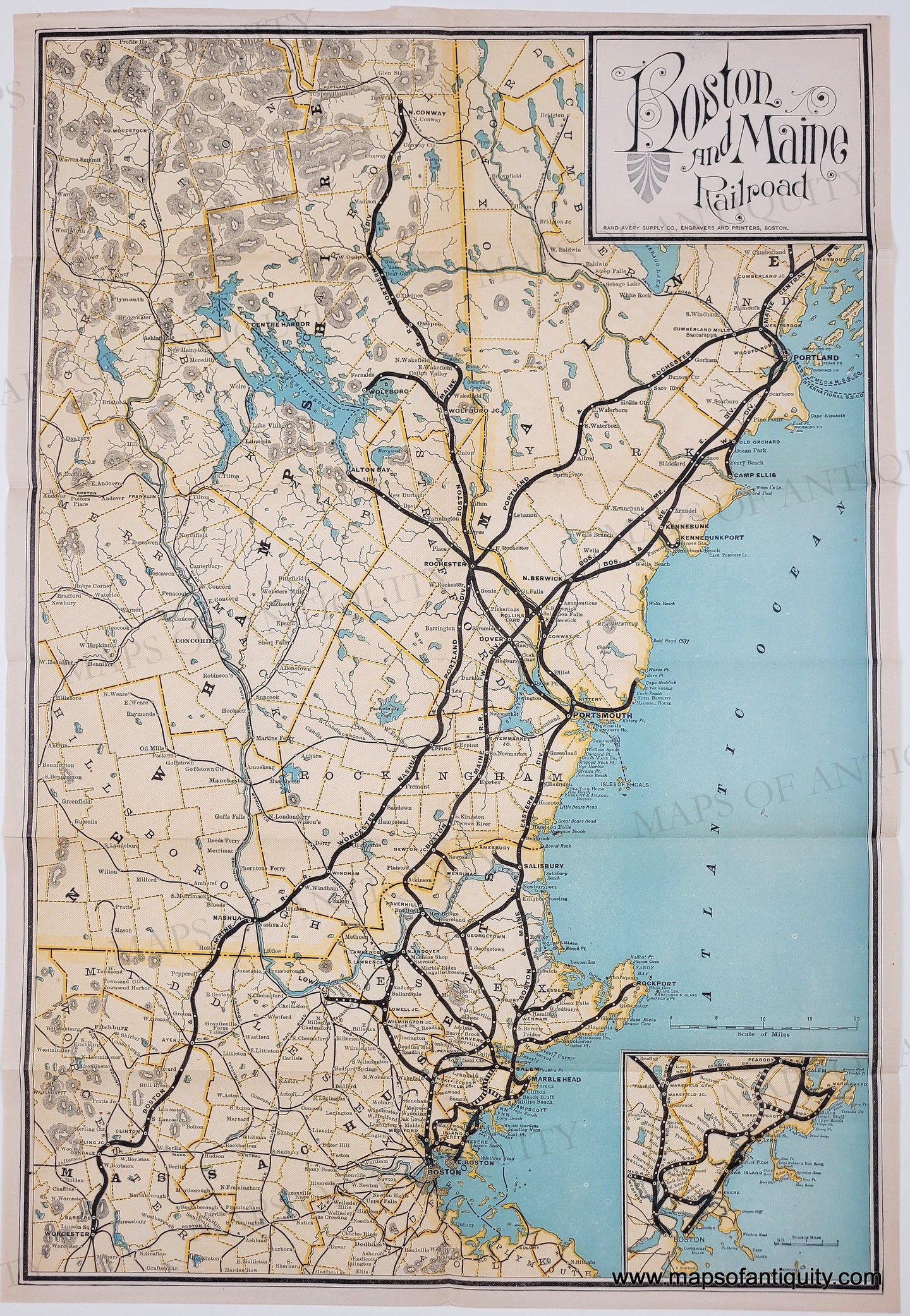 Genuine-Antique-Map-Boston-and-Maine-Railroad-1887-Rand-Avery-Supply-Co--Maps-Of-Antiquity