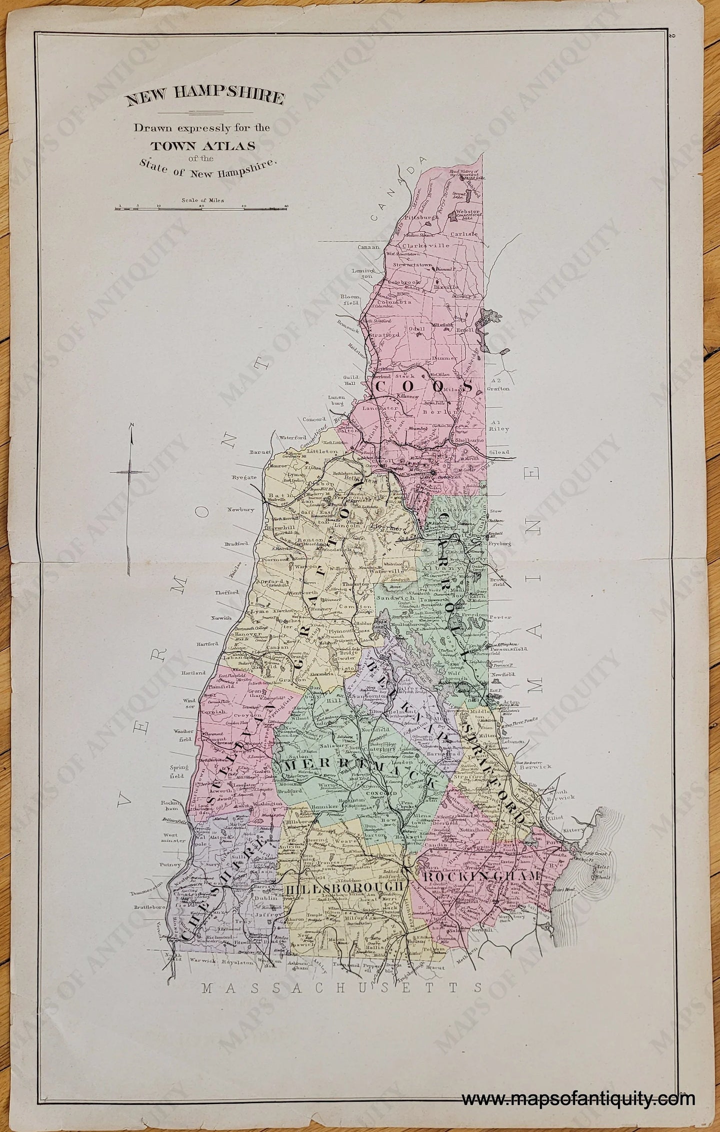 Antique-Map-New-Hampshire-Drawn-expressly-for-the-Town-Atlas-of-the-State-of-New-Hampshire-NH-1892-Hurd-Maps-Of-Antiquity