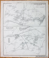 Antique-Map-North-Hampton-and-Newton-(NH)-New-Hampshire--1892-Hurd-Maps-Of-Antiquity