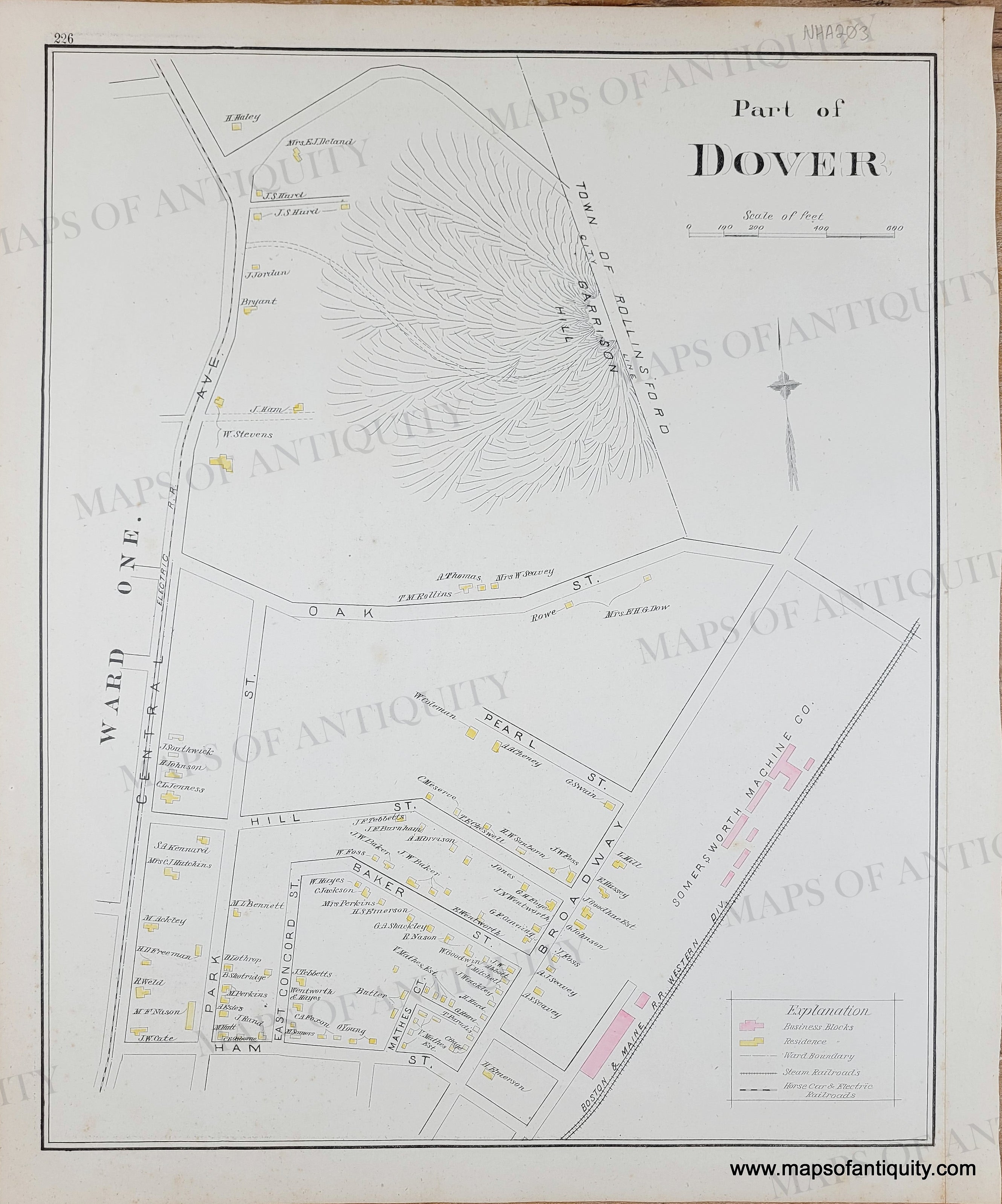 1892 - Part of Dover (NH) - Antique Map – Maps of Antiquity