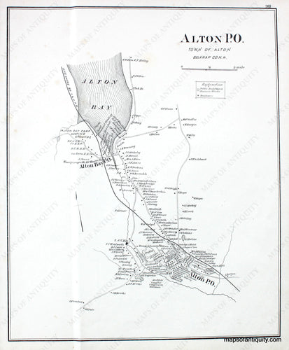 Antique-Map-Alton-P.O.-(NH)-New-Hampshire--1892-Hurd-Maps-Of-Antiquity