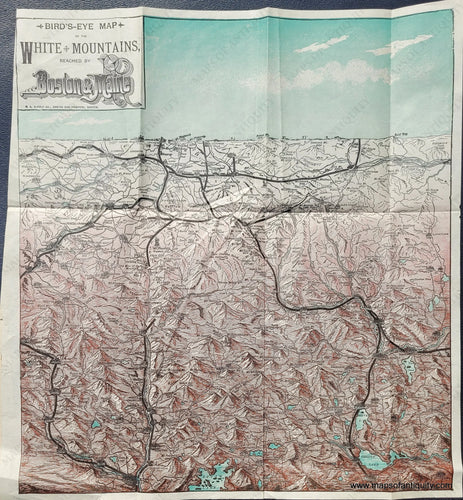 Antique-Map-Bird's-Eye-Map-of-the-White-Mountains-reached-by-Boston-and-Maine-United-States-Northeast-1905-Rand-Avery-Supply-Maps-Of-Antiquity