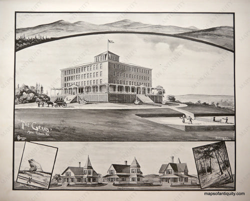 Antique-Black-&-White-Illustration-The-Grand-Hotel-(NH)-New-Hampshire--1892-Hurd-Maps-Of-Antiquity