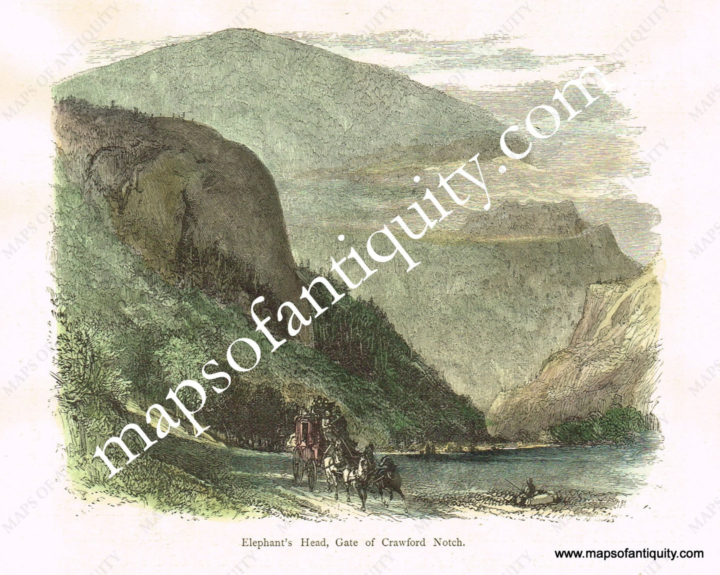 Antique-Hand-Colored-Engraved-Illustration-Elephant's-Head-Gate-of-Crawford-Notch-United-States-Northeast-1872-Picturesque-America-Maps-Of-Antiquity