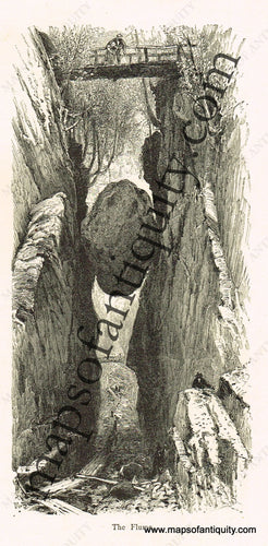 Antique-Black-and-White-Engraved-Illustration-The-Flume-United-States-Northeast-1872-Picturesque-America-Maps-Of-Antiquity
