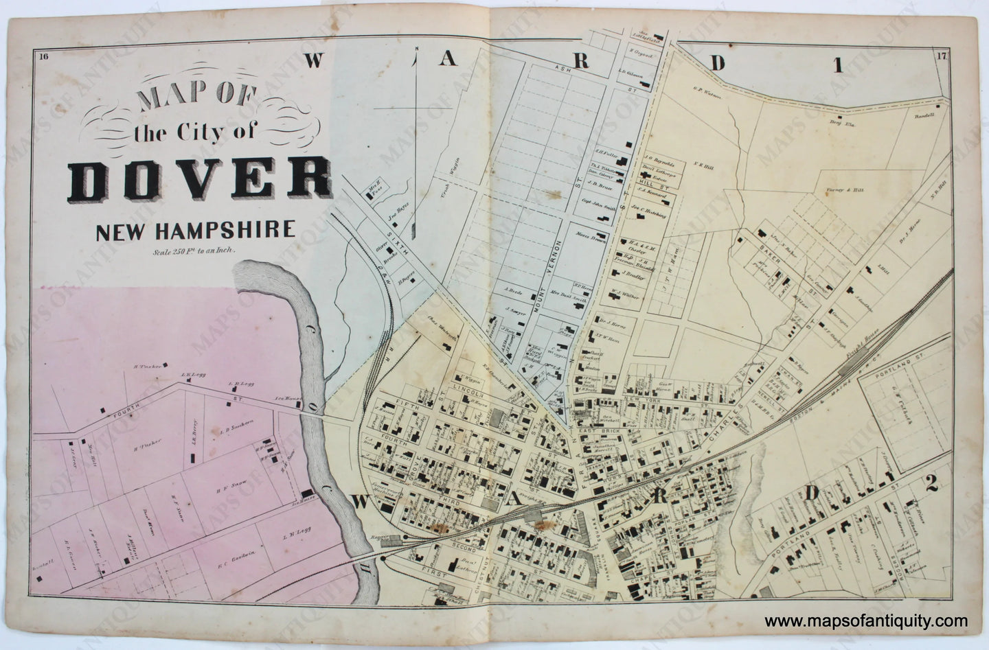 1871 - Map of the City of Dover, New Hampshire - Antique Map – Maps of ...