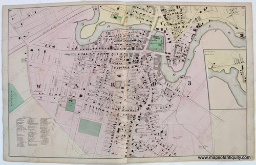 Antique-Map-Partial-Portion-City-of-Dover-Strafford-County-Town-Towns-New-Hampshire-NH-Sanford-Everts-1871-1870s-1800s-Mid-Late-19th-Century-Maps-of-Antiquity