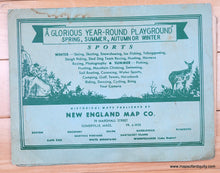 Load image into Gallery viewer, Vintage map advertisement for New England Map Co. and advertising Lake Winnipesaukee as a year round playground
