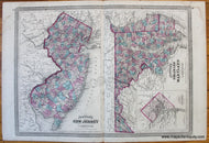 Antique-Hand-Colored-Map-United-States-Johnson's-New-Jersey.-Johnson's-Delaware-and-Maryland-1866-Johnson
