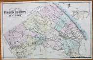 Antique-Hand-Colored-Map-Outline-Map-of-Bergen-County-&-on-reverse-side:A-Plan-of-the-Operations-of-the-Kings-Army-under-the-Command-of-General-Sr.-William-Howe-K.B.-in-New-York-and-East-New-Jersey-the-American-Forces-United-States-Northeast-1876-Walker-and-Pease-Maps-Of-Antiquity