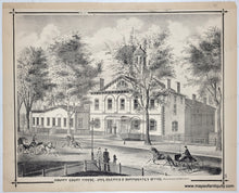 Load image into Gallery viewer, 1876 - New Barbadoes Township (City of Hackensack) and Midland Township (Rochelle Park) (NJ), verso prints of Hackensack First Reformed Church and County Courthouse - Antique Map
