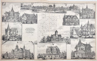 1876 - Fairmount (NJ) now part of Hackensack - Antique Illustrations with Map