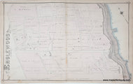 Antique Map with original hand-coloring in tones of blue, pink.