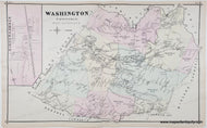 Antique Map with original hand-coloring in tones of yellow, green, pink.