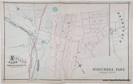 1876 - Double-sided page of maps: Midland Park, Ridgewood Park and Ridgewood (NJ) - Antique Map