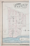Map of East Passaic, New Jersey, with colored sections and text.