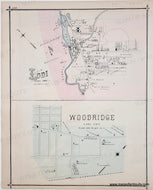 NJE045a-Antique Map-1876 - Lodi Woodridge And Township Nj  new jersey Genuine Hand-Colored Maps old vintage historical Engravings