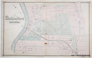 1876 - Rutherford (detailed section) Union Township (now Lyndhurst) and Carlstadt (NJ) - Antique Map