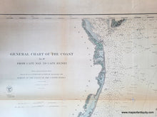 Load image into Gallery viewer, 1874 - (Virginia, Maryland, Delaware coasts) General Chart of the Coast No. IV. From Cape May to Cape Henry - Antique Coast Chart
