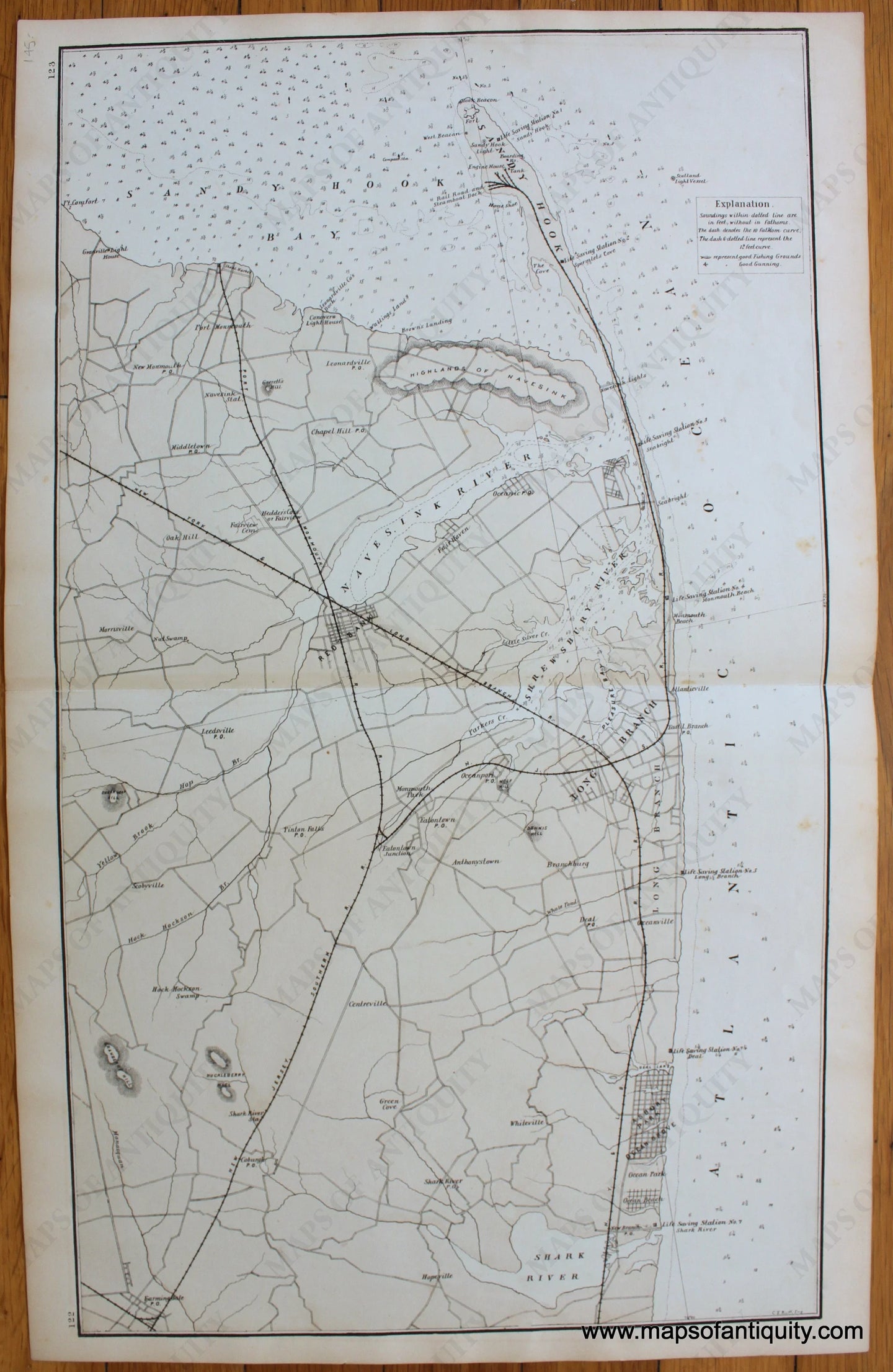 Antique-Map-N.J.-Railroad-Map-of-Sandy-Hook