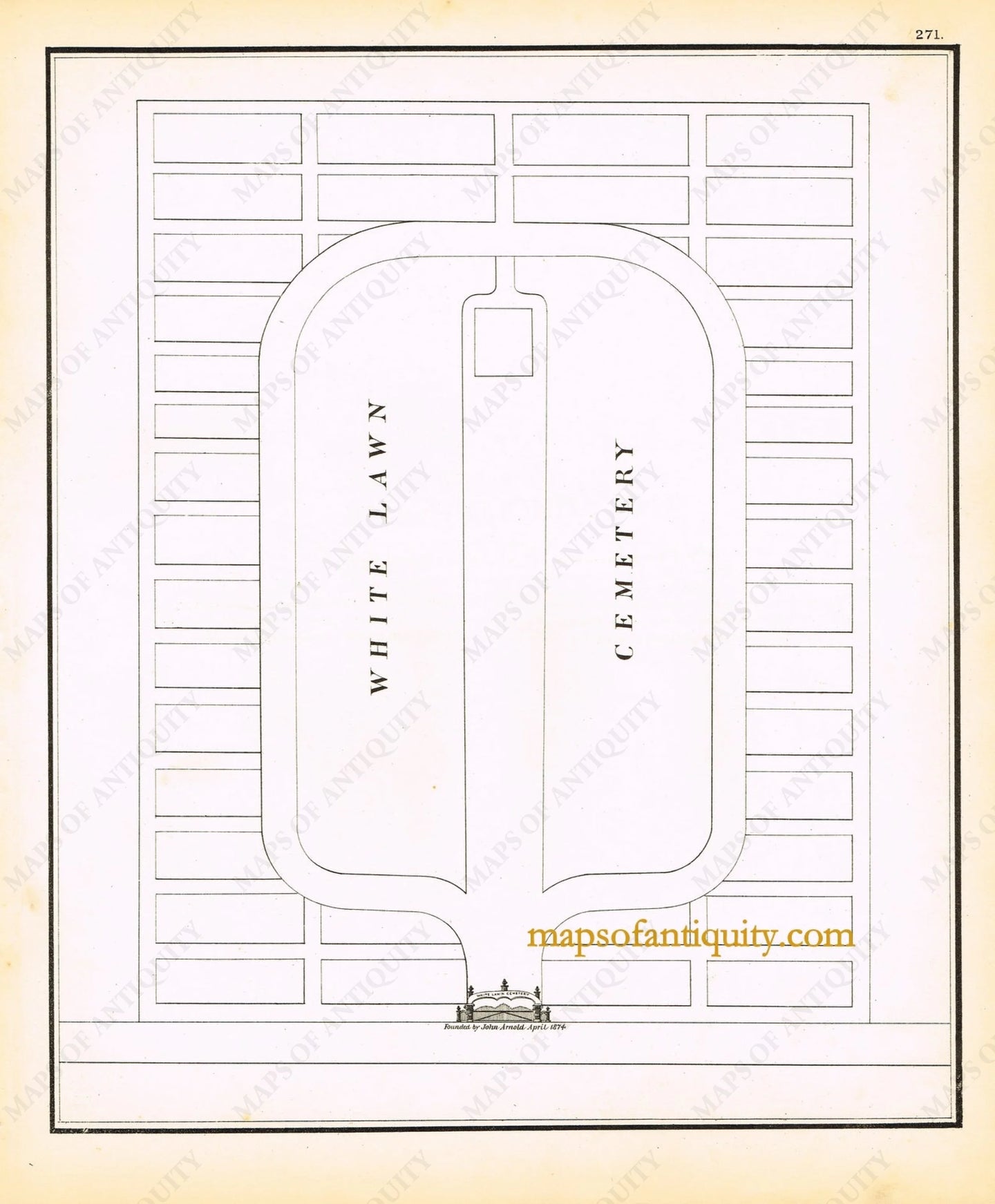 Antique-Black-and-White-Engraving-White-Lawn-Cemetery-Point-Pleasant-N.J.-United-States-New-Jersey-1878-Woolman-&-Rose-Maps-Of-Antiquity