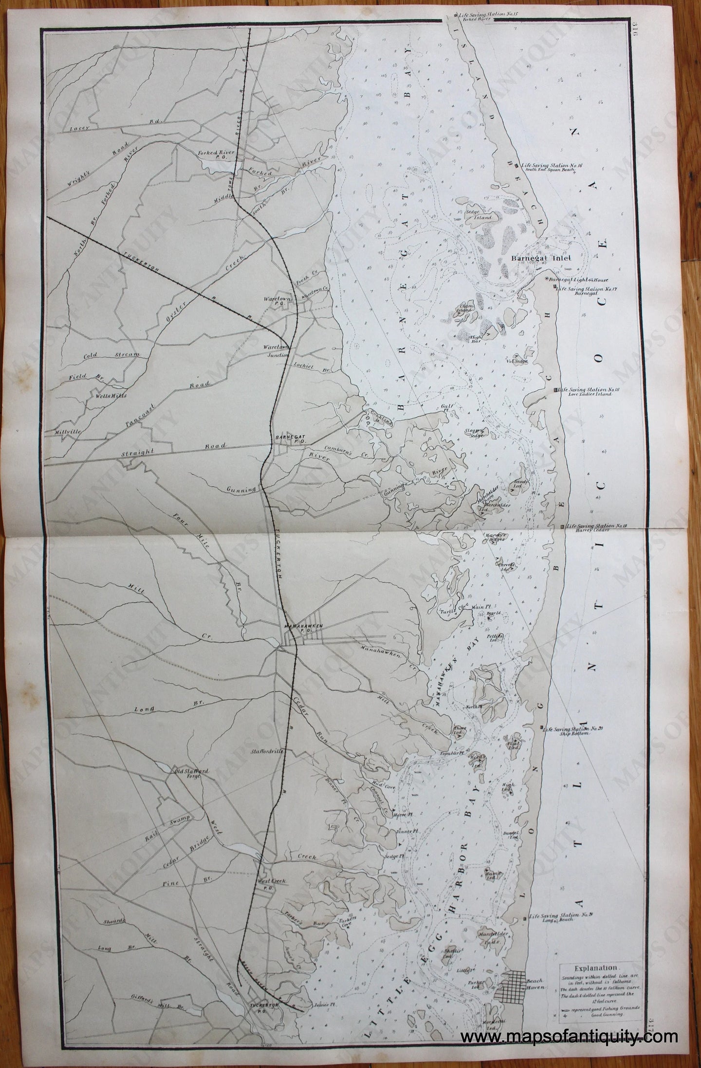 Antique-Railroad-Map-Barnegat-Railroad-Map-**********-United-States-New-Jersey-1878-Woolman-&-Rose-Maps-Of-Antiquity