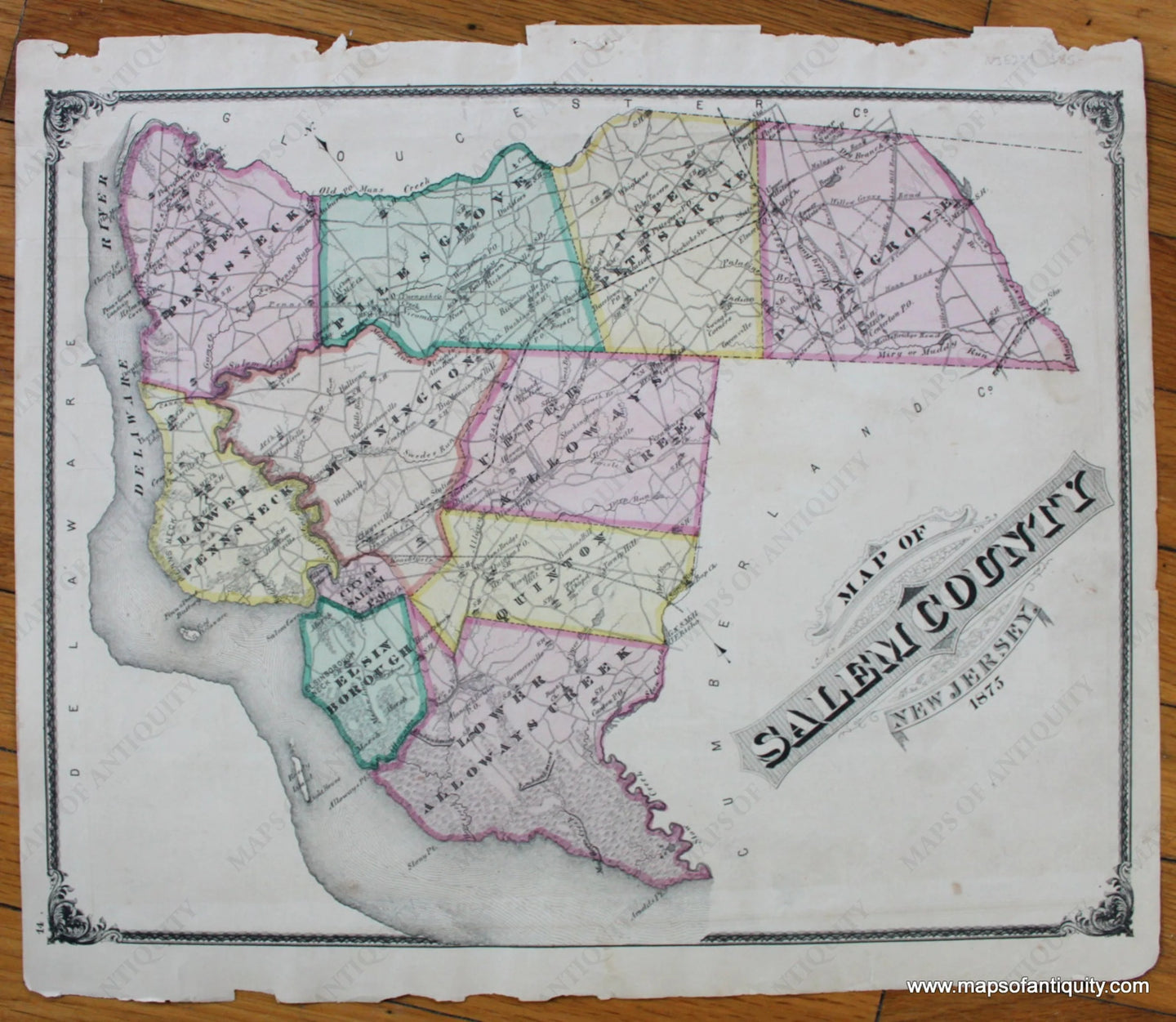 Map-of-Salem-County-New-Jersey-1875-New-Jersey-NJ-Antique-Map-1876-Everts-Stewart-Maps-of-Antiquity-1870s-1800s-19th-century