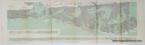 NJE773-Genuine-Antique-Map-Set-of-Four-Maps-Inland-Waterway-from-Cape-May-to-Bay-Head--New-Jersey--1917-Vermeule--Kummel-Maps-Of-Antiquity